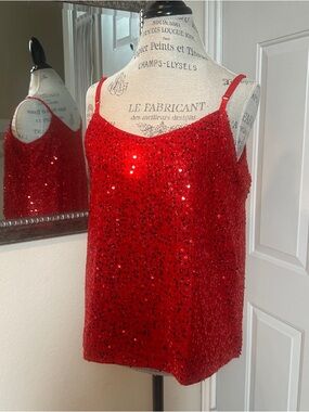 Red Sequin Tank Top
